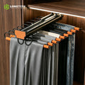 Single Row Pull-Out Trouser Rack Soft Close Wall Mount Orange