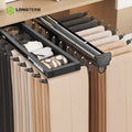 Top-Mounted Double Row Telescopic Trouser Rack Aluminum Alloy 35kg